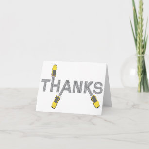 Tarjeta De Agradecimiento El camión volquete le agradece cardar