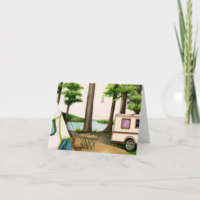Tarjeta De Agradecimiento El campamento es un símbolo del verano en muchos p (Anverso)