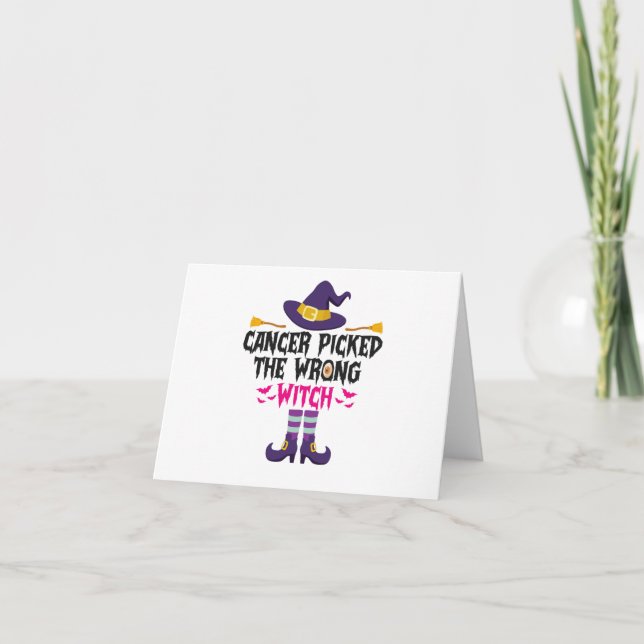 Tarjeta De Agradecimiento El cáncer cogió el regalo equivocado de Halloween (Anverso)