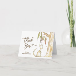 Tarjeta De Agradecimiento El canguro australiano Baby Shower neutral le