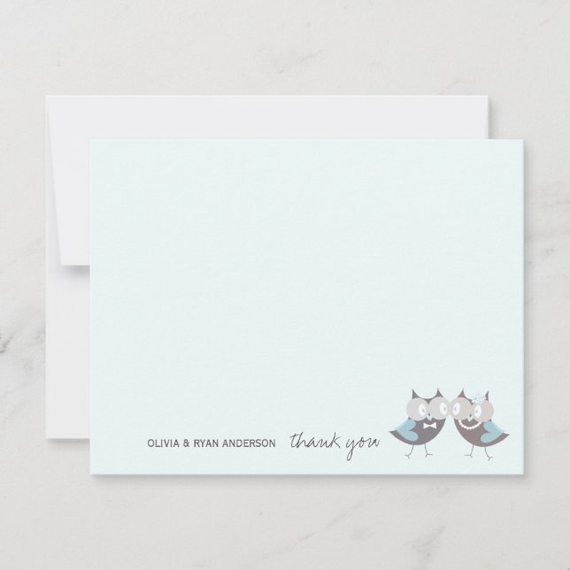 Tarjeta De Agradecimiento El caprichoso Boda Brown Owls Tree Branch Gracias (Anverso)