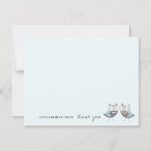 Tarjeta De Agradecimiento El caprichoso Boda Brown Owls Tree Branch Gracias
