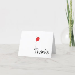Tarjeta De Agradecimiento El caprichoso globo rojo en cualquier ocasión