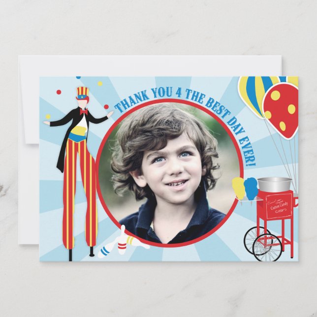 Tarjeta De Agradecimiento El caramelo de algodón del caminante del zanco del (Anverso)