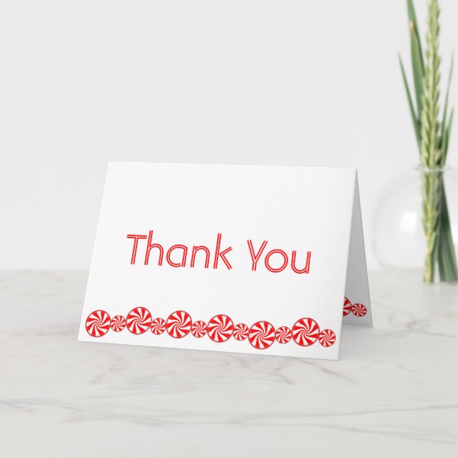 Tarjeta De Agradecimiento El caramelo de hierbabuena LE AGRADECE (con el (Anverso)