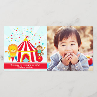 Tarjeta De Agradecimiento El carnaval del circo personalizado le agradece