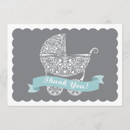 Tarjeta De Agradecimiento El carro de bebé de encaje le agradece observar