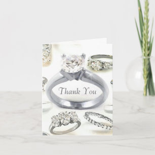 Tarjeta De Agradecimiento El casarse de los anillos de Bling le agradece