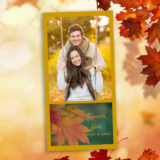Tarjeta De Agradecimiento El casarse de los colores del otoño le agradece