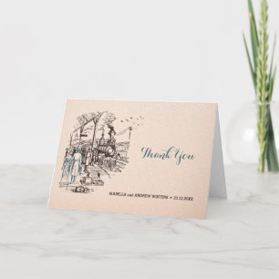 Tarjeta De Agradecimiento El casarse expreso - la boda le agradece