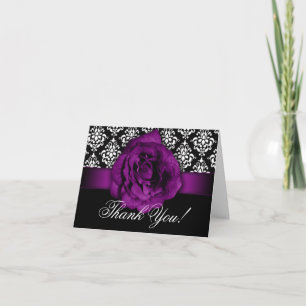 Tarjeta De Agradecimiento El casarse le agradece carda el damasco color de