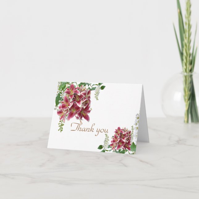 Tarjeta De Agradecimiento El casarse le agradece cardar al Stargazer floral (Anverso)