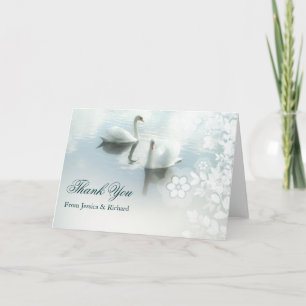 Tarjeta De Agradecimiento el casarse le agradece cardar con los pájaros