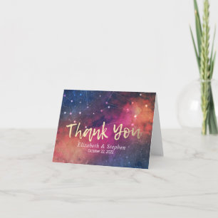 Tarjeta De Agradecimiento El casarse le agradece constelación de la nebulosa