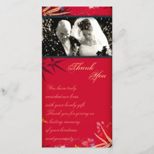 Tarjeta De Agradecimiento El casarse le agradece las hojas de bambú del