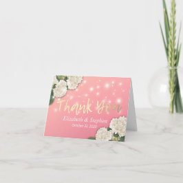 Tarjeta De Agradecimiento El casarse le agradece las luces de la secuencia