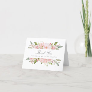 Tarjeta De Agradecimiento El casarse rosado pródigo de los rosas