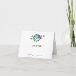 Tarjeta De Agradecimiento El casarse rústico de los Succulents le agradece