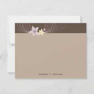 Tarjeta De Agradecimiento El casarse tropical púrpura de las flores del