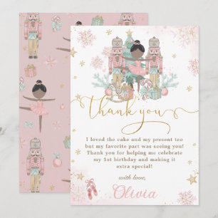 Tarjeta De Agradecimiento El Cascanueces Invierno Onederland 1er Cumpleaños