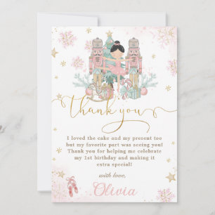 Tarjeta De Agradecimiento El Cascanueces Invierno Onederland 1er Cumpleaños