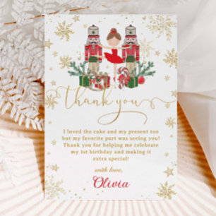 Tarjeta De Agradecimiento El Cascanueces Invierno Onederland Cumpleaños 1 