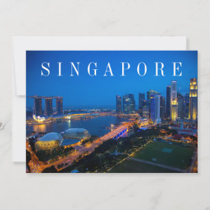 Tarjeta De Agradecimiento El centro de Singapur de noche