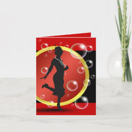 Tarjeta De Agradecimiento El chica de rugido de la aleta de los años 20 le