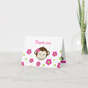 Tarjeta De Agradecimiento El chica del mono de la MOD doblado le agradece