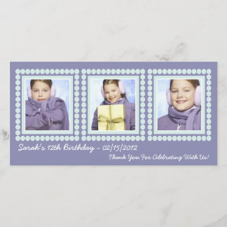Tarjeta De Agradecimiento El chica púrpura del cumpleaños le agradece las