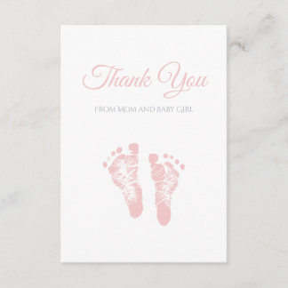 Tarjeta De Agradecimiento El chica simple Baby Shower le agradece las