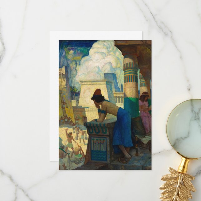 Tarjeta De Agradecimiento El chico, Moisés de Newell Convers Wyeth (Anverso/Reverso In Situ)