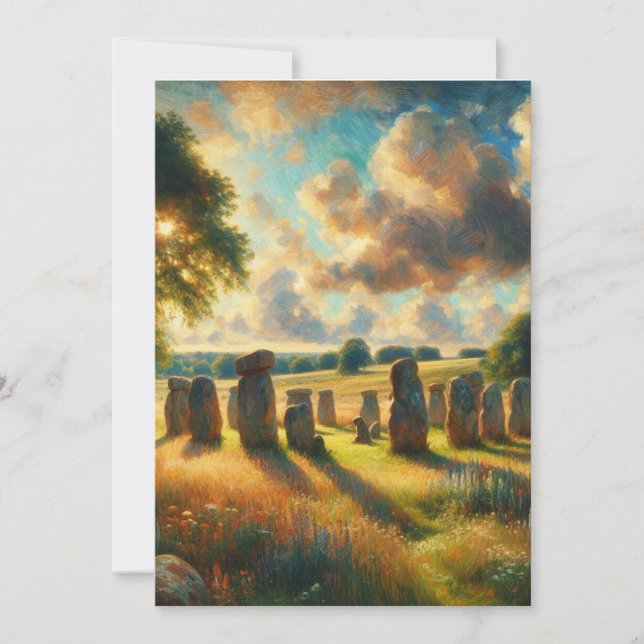 Tarjeta De Agradecimiento El Círculo de Piedra - Avebury (Anverso)