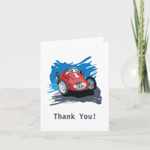 Tarjeta De Agradecimiento El coche de carreras le agradece cardar
