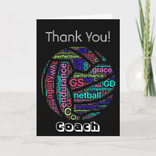 Tarjeta De Agradecimiento El coche personalizado del Netball le agradece