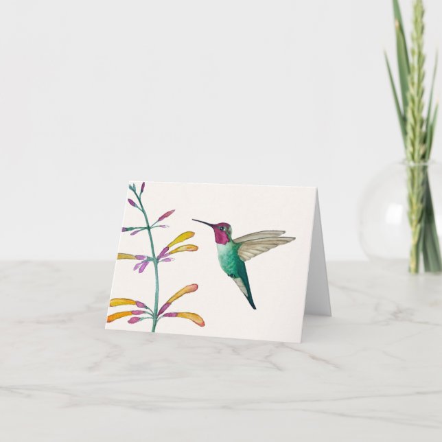 Tarjeta De Agradecimiento El colibrí de Anna (Anverso)