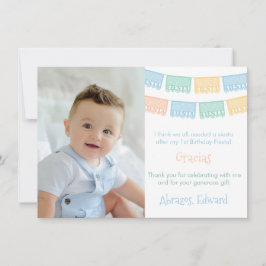 Tarjeta De Agradecimiento El colorido cumpleaños mexicano Fiesta Papel Picad