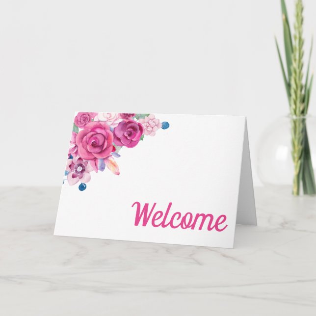 Tarjeta De Agradecimiento El colorido diseño floral (Anverso)