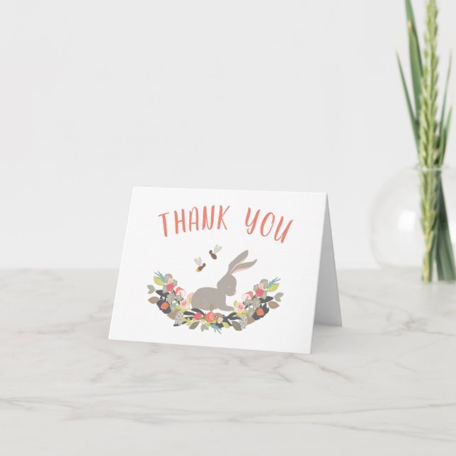 Tarjeta De Agradecimiento El conejo de conejito de la primavera le agradece (Anverso)