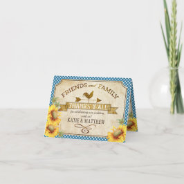Tarjeta De Agradecimiento El control de la guinga de los girasoles del país