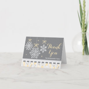 Tarjeta De Agradecimiento El copo de nieve amarillo Baby Shower móvil le