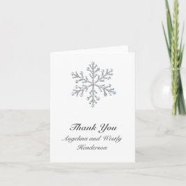 Tarjeta De Agradecimiento El copo de nieve del invierno le agradece cardar