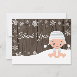 Tarjeta De Agradecimiento El copo de nieve del invierno le agradece cardar
