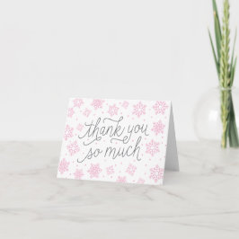 Tarjeta De Agradecimiento El copo de nieve le agradece tanto rosado