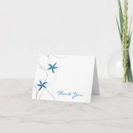Tarjeta De Agradecimiento El coral azul de las estrellas de mar y de la