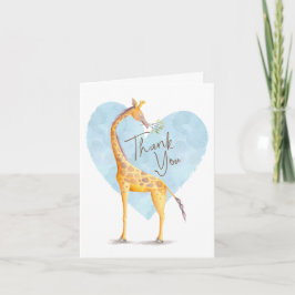 Tarjeta De Agradecimiento El corazón de la jirafa le agradece cardar