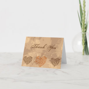 Tarjeta De Agradecimiento El corazón llenado le agradece cardar