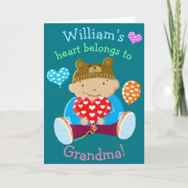 Tarjeta De Agradecimiento El corazón personalizado pertenece a la abuela