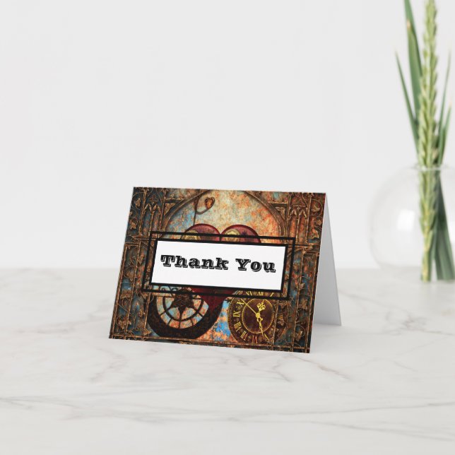 Tarjeta De Agradecimiento El corazón y el engranaje de Steampunk le (Anverso)