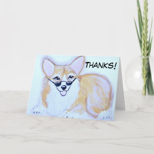 Tarjeta De Agradecimiento El Corgi le agradece cardar (Anverso)